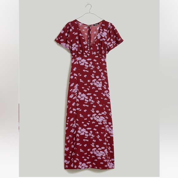 Madewell V-Neck Flutter-Sleeve Midi Dress - Picture 5 of 6
